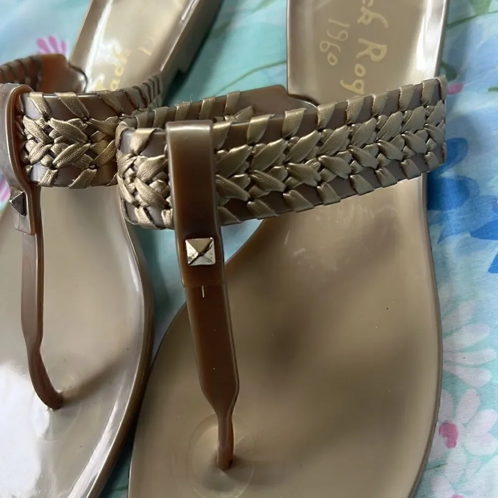 Jack Rogers T-Strap Woven Flip Flop Sandals